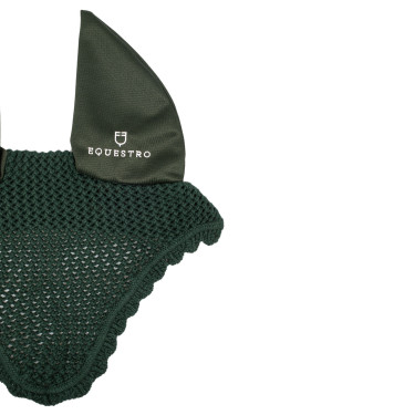 Bonnet anti-mouches en coton avec oreilles élastiques Equestro Vert Bonnet anti-mouches en coton avec oreilles élastiques Equestro Vert