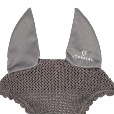 Bonnet anti-mouches en coton avec oreilles élastiques Equestro Gris Bonnet anti-mouches en coton avec oreilles élastiques Equestro Gris