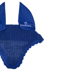 Bonnet anti-mouches en coton avec oreilles élastiques Equestro Bleu royal