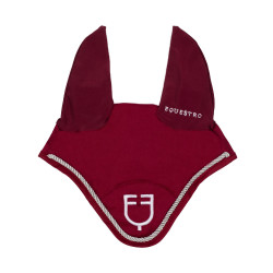 Bonnet anti-mouches en coton avec logo central New Style Equestro Bordeaux
