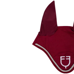 Bonnet anti-mouches en coton avec logo central New Style Equestro Bordeaux