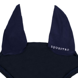 Bonnet anti-mouches en coton avec logo central New Style Equestro Marine Bleu marine