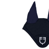 Bonnet anti-mouches en coton avec logo central New Style Equestro Marine Bleu marine