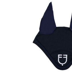 Bonnet anti-mouches en coton avec logo central New Style Equestro Marine Bleu marine