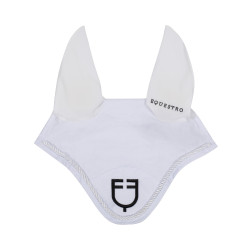 Bonnet anti-mouches en coton avec logo central New Style Equestro Blanc