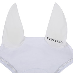 Bonnet anti-mouches en coton avec logo central New Style Equestro Blanc