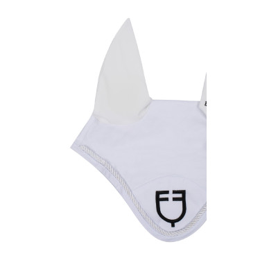 Bonnet anti-mouches en coton avec logo central New Style Equestro Blanc