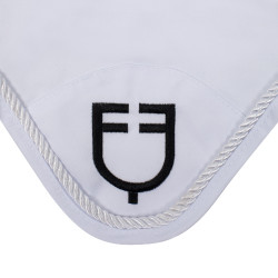 Bonnet anti-mouches en coton avec logo central New Style Equestro Blanc
