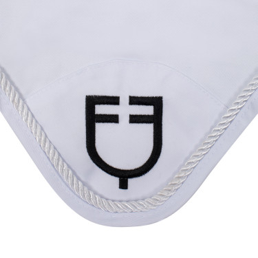 Bonnet anti-mouches en coton avec logo central New Style Equestro Blanc