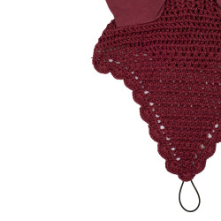Bonnet anti-mouches en coton avec attache au licol Equestro Bordeaux