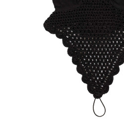 Bonnet anti-mouches en coton avec attache au licol Equestro Noir