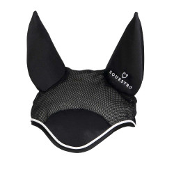 Bonnet anti-mouches en coton antibactérien Equestro Noir / noir Bonnet anti-mouches en coton antibactérien Equestro Noir / noir