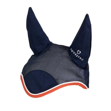 Bonnet anti-mouches en coton antibactérien Equestro Marine / rouge Bleu