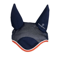 Bonnet anti-mouches en coton antibactérien Equestro Marine / rouge Bleu