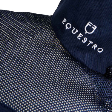 Bonnet anti-mouches en coton antibactérien Equestro Marine / rouge Bleu