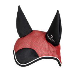 Bonnet anti-mouches en coton antibactérien Equestro Rouge / noir