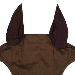 Bonnet anti-mouches collection basique avec oreilles élastiques Equestro Marron