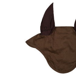 Bonnet anti-mouches collection basique avec oreilles élastiques Equestro Marron