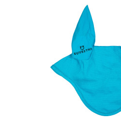 Bonnet anti-mouches collection basique avec oreilles élastiques Equestro Turquoise Bleu