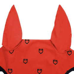 Bonnet anti-mouches logo multicolore Black Line Edition Equestro Rouge / noir