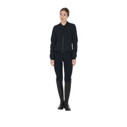 Blouson femme en tissu technique Equestro Noir Blouson femme en tissu technique Equestro Noir