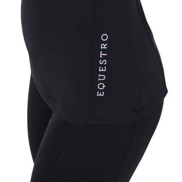 Base layer ajusté manches courtes femme en tissu technique Equestro Noir / lila Base layer ajusté manches courtes femme en tissu technique Equestro Noir / lila