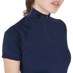 Base layer ajusté manches courtes femme en tissu technique Equestro Marine blazer / noir Bleu marine Base layer ajusté manches courtes femme en tissu technique Equestro Marine blazer / noir Bleu marine