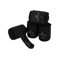 Bandes de travail en polaire et élastique respirantes par 4 Equestro Noir Bandes de travail en polaire et élastique respirantes par 4 Equestro Noir