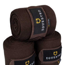 Bandes de repos en laine par 4 Equestro Marron Bandes de repos en laine par 4 Equestro Marron