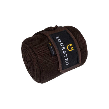 Bandes de repos en laine par 4 Equestro Marron Bandes de repos en laine par 4 Equestro Marron