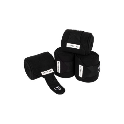 Bandes de polo respirantes poney Trim par 4 Equestro Noir / noir