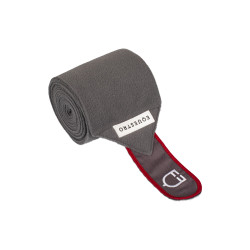 Bandes de polo respirantes poney Trim par 4 Equestro Gris / rouge