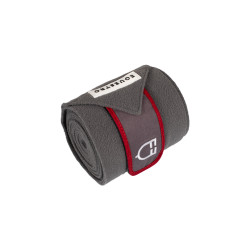 Bandes de polo respirantes poney Trim par 4 Equestro Gris / rouge