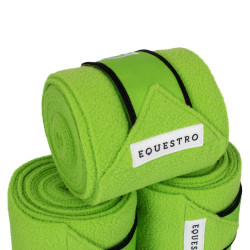 Bandes de polo respirantes poney Trim par 4 Equestro Citron / noir Jaune