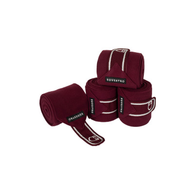 Bandes de polo poney avec logo brodé Diamond par 4 Equestro Bordeaux