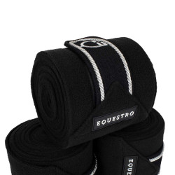 Bandes de polo poney avec logo brodé Diamond par 4 Equestro Noir