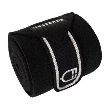 Bandes de polo poney avec logo brodé Diamond par 4 Equestro Noir