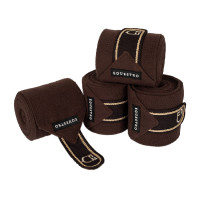 Bandes de polo poney avec logo brodé Diamond par 4 Equestro Marron