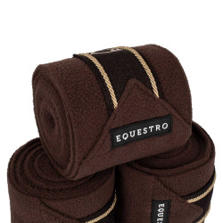 Bandes de polo poney avec logo brodé Diamond par 4 Equestro Marron