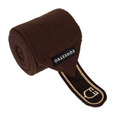 Bandes de polo poney avec logo brodé Diamond par 4 Equestro Marron