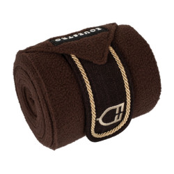 Bandes de polo poney avec logo brodé Diamond par 4 Equestro Marron