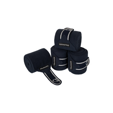 Bandes de polo poney avec logo brodé Diamond par 4 Equestro Marine