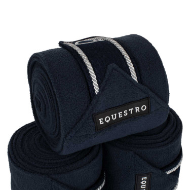 Bandes de polo poney avec logo brodé Diamond par 4 Equestro Marine Bandes de polo poney avec logo brodé Diamond par 4 Equestro Marine