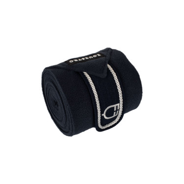 Bandes de polo poney avec logo brodé Diamond par 4 Equestro Marine Bandes de polo poney avec logo brodé Diamond par 4 Equestro Marine