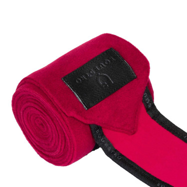 Bandes de polo par 4 Equestro Vin / noir Rouge