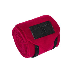 Bandes de polo par 4 Equestro Vin / noir Rouge