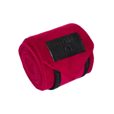 Bandes de polo par 4 Equestro Vin / noir Rouge