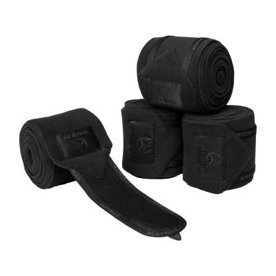 Bandes de polo anti-boulochage avec fermeture velcro Acavallo par 4 Noir / noir