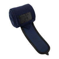 Bandes de polo anti-boulochage avec fermeture velcro Acavallo par 4 Bleu profond / noir Bleu marine