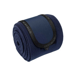 Bandes de polo anti-boulochage avec fermeture velcro Acavallo par 4 Bleu profond / noir Bleu marine